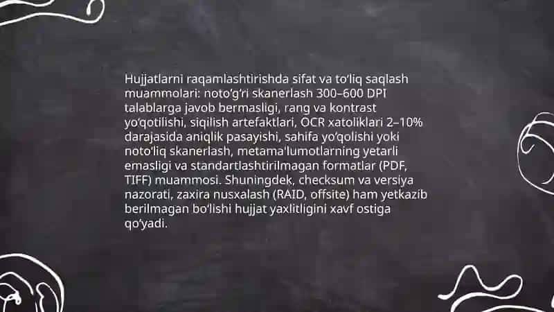 Hujjatlarni saqlashning zamonaviy muammolari 3