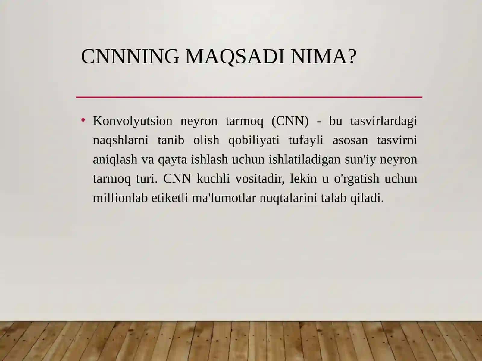 CNN arxitekturasi va ishlash strukturasi 3