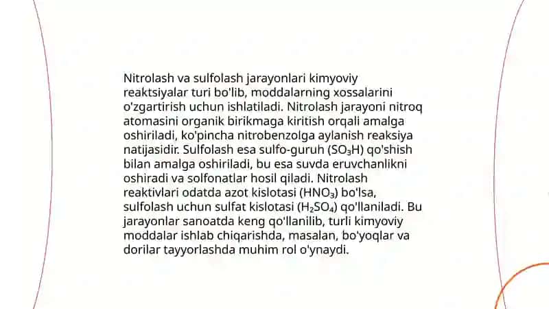 Nitrolash va sulfolash jarayonlari 3