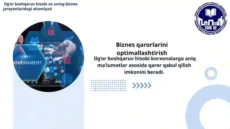 Biznes Jaravonlarini Tashkil Etishda Ila'or Boshqaruv Hisobining O'rni 3