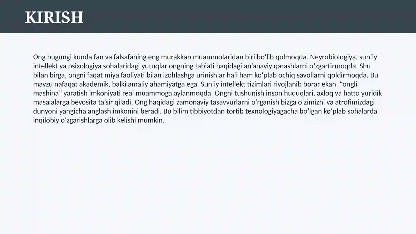 ONG HAQIDA XOZIRGI ZAMON TASAVURLARI 3