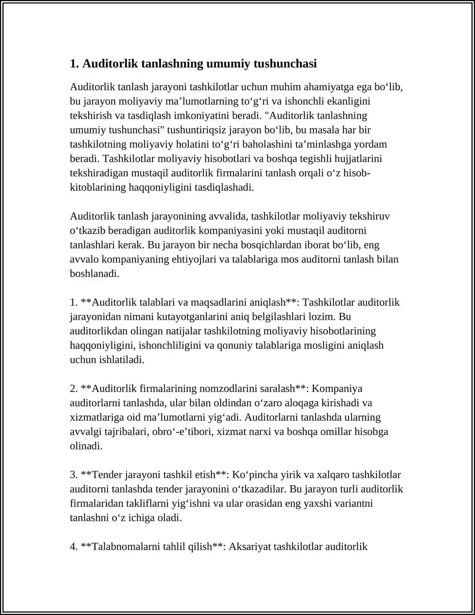 AUDITORLIK TANLASH HAQIDA UMUMIY TUSHUNCHA VA UNING MOHIYATI 3