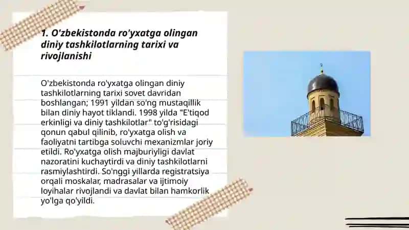 O'zbekistonda faoliyat olib borayotgan diniy tashkilotlar 3