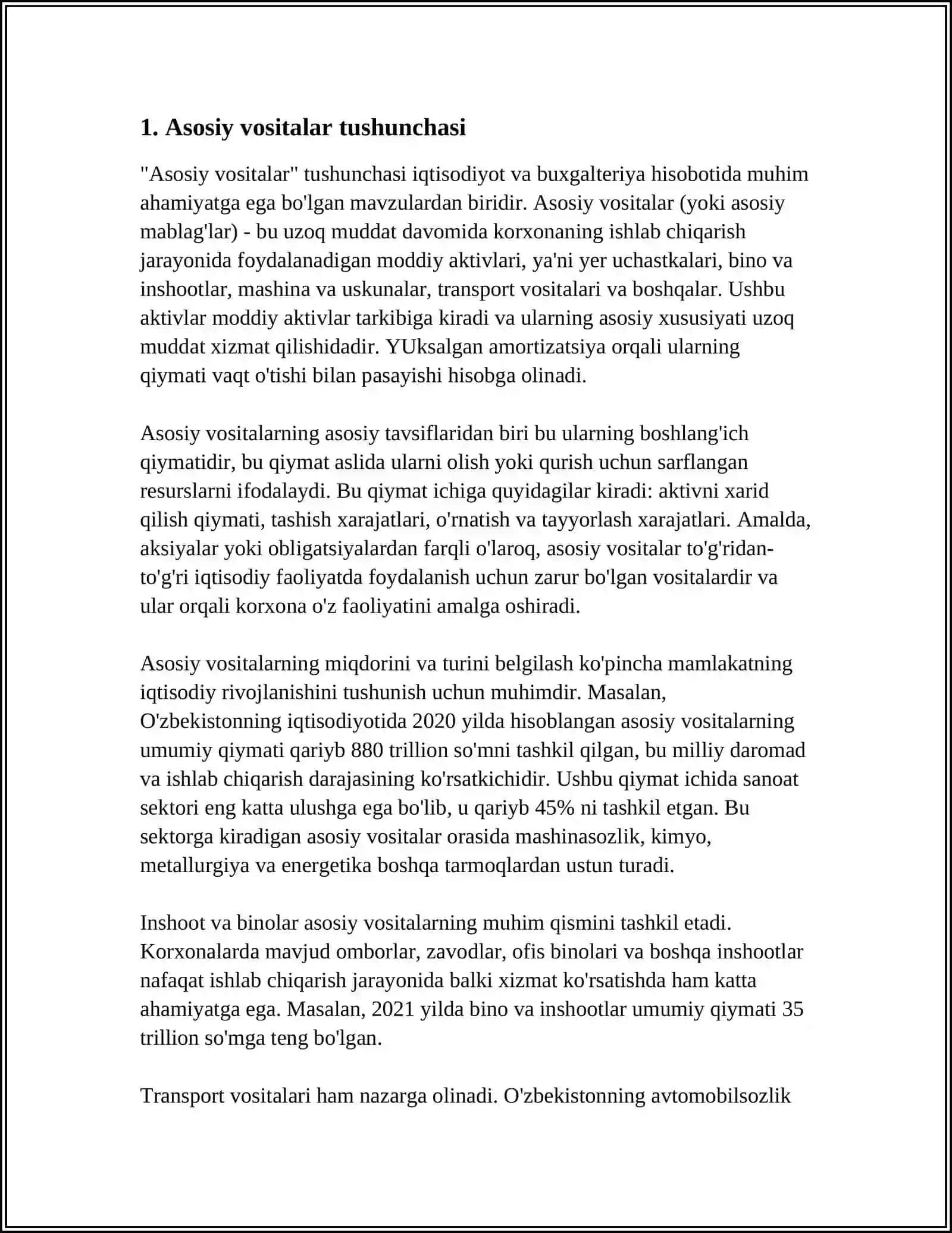 BYUDJET TASHKILOTLARIDA ASOSIY VOSITALARNI ESKIRISHINI ANIQLASH VA HISOBGA OLISH 3