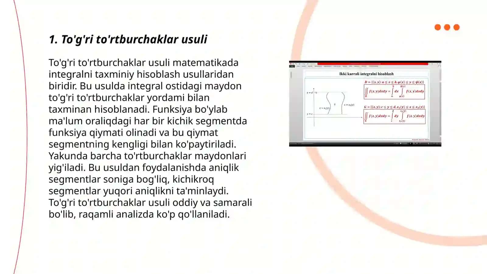 Aniq integralni taqribiy hisoblash usullari 3