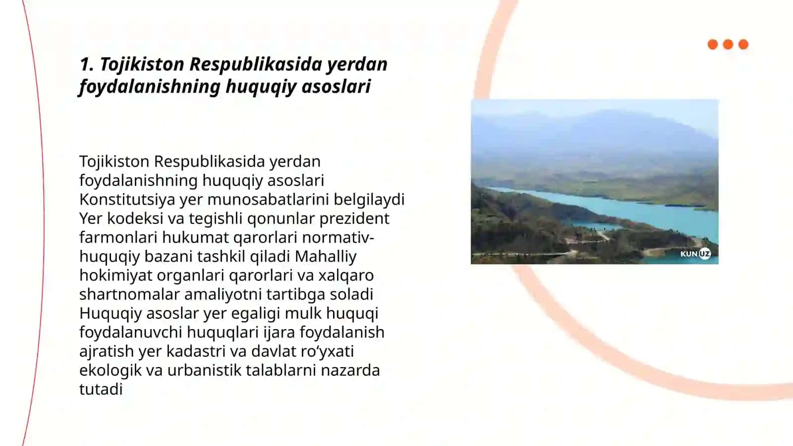 Tojikiston Respublikasida yerdan foydalanishning huquqiy asoslari 3