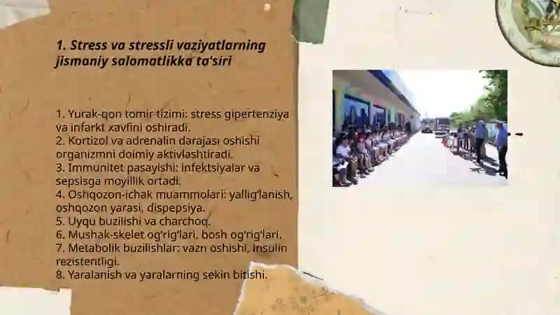 Stress va stressli vaziyatlarning jismoniy salomatlikka ta'siri 3