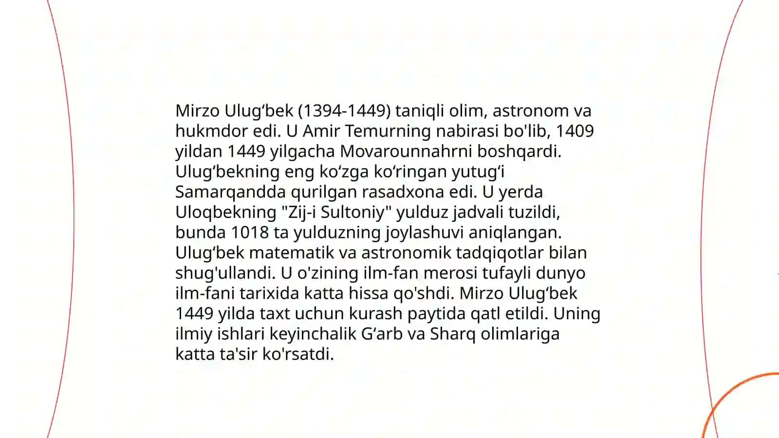 Mirzo Ulugʻbek - davlat arbobi va buyuk olim 3
