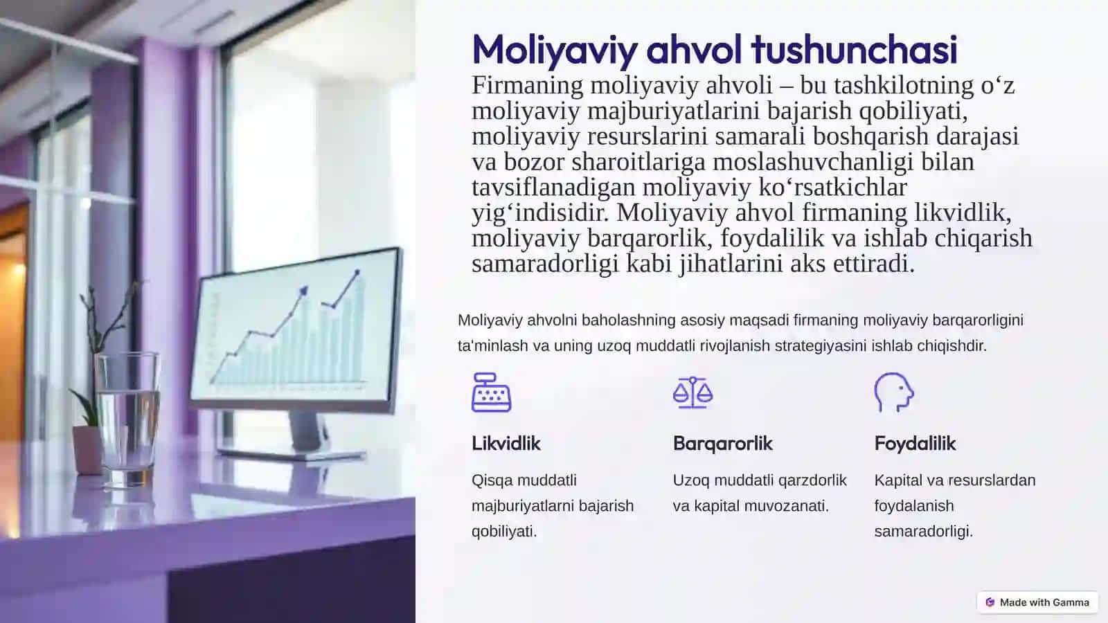Firmaning moliyaviy ahvoli: tushunchalar, tahlil va baholash 3