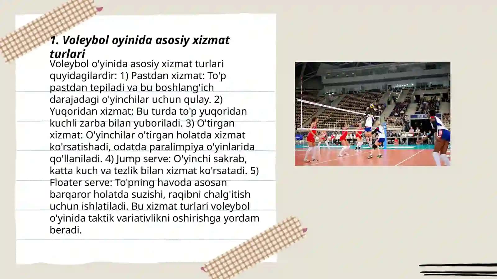 Voleybol oyinida asosiy xizmat turlari 3