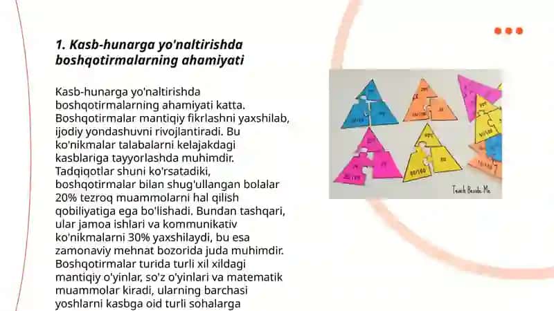 Kasb-hunarga yo'naltirishda boshqotirmalarning ahamiyati 3