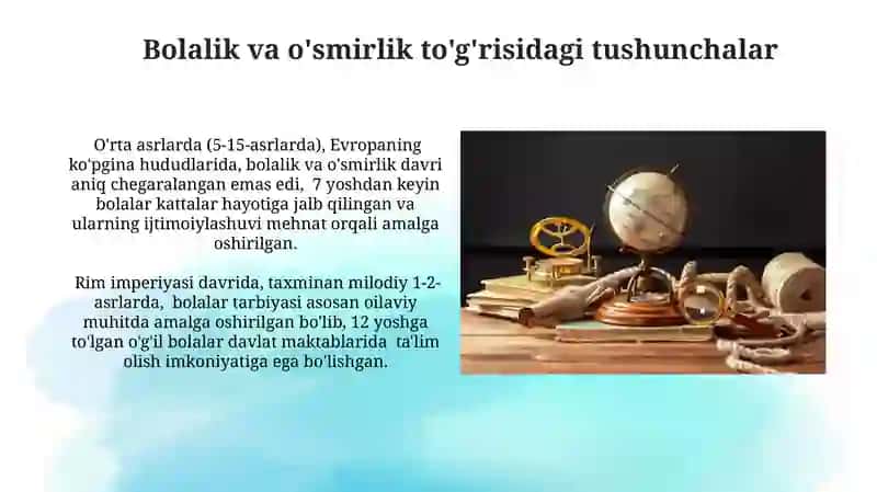 Bolalik va o'smirlik to'g'risidagi tushunchalar 3