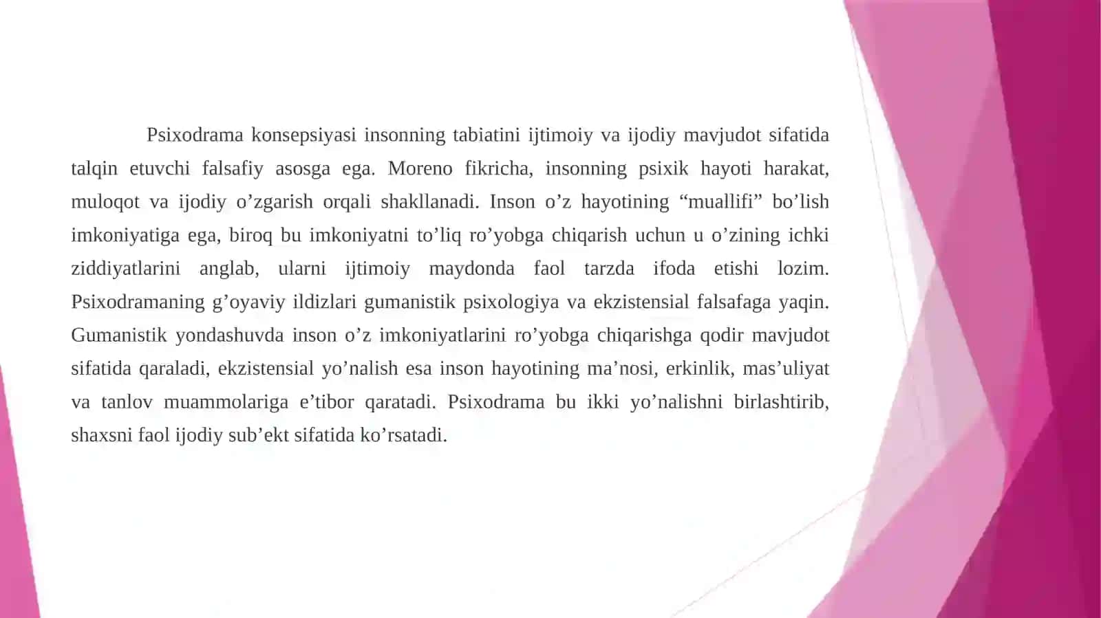 Psixodrammaning asosiy tushunchalari 3