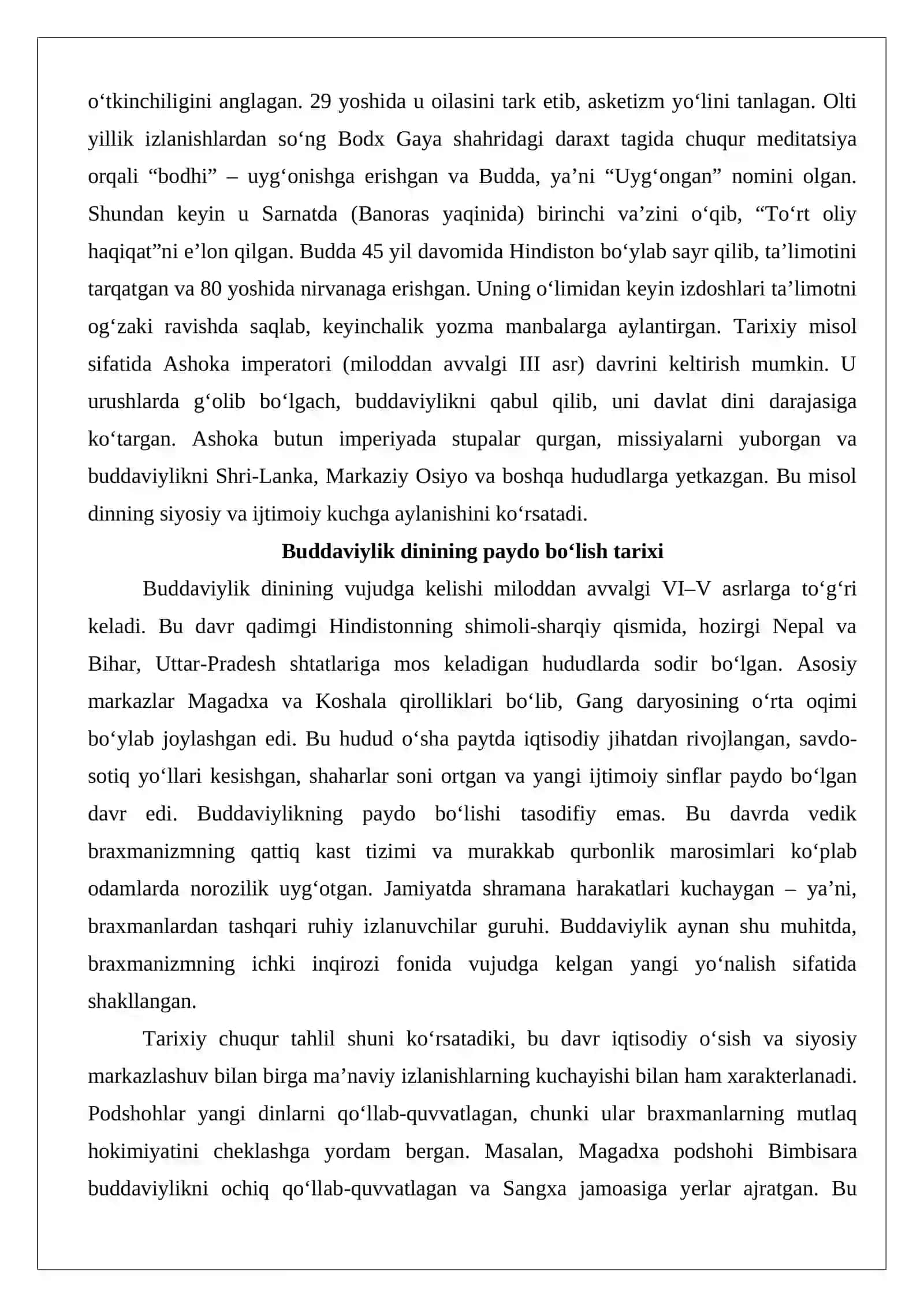 Buddaviylik dinining paydo bo‘lish tarixi, asosiy ta’limotlari, oqimlari va manbalari 3