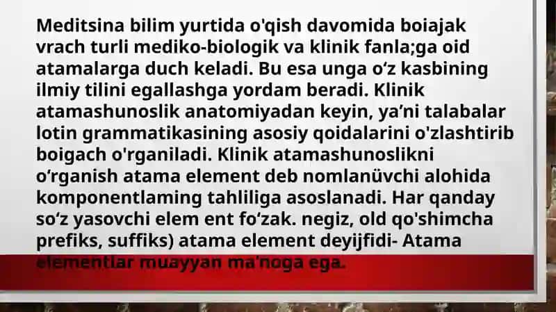 yunon lotin dubletlari va yakka atamalar, turli fizik xususiyat, sifat, munosabat va boshqa belgilarni ifodalovchi  yakka atamalar 3
