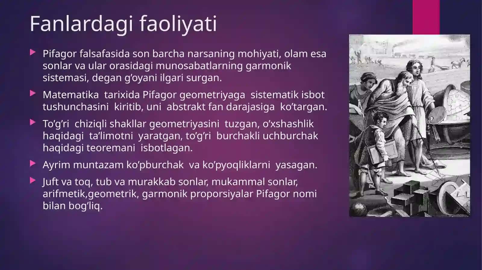 FALSAFADA  PIFAGORNING  O’RNI 3
