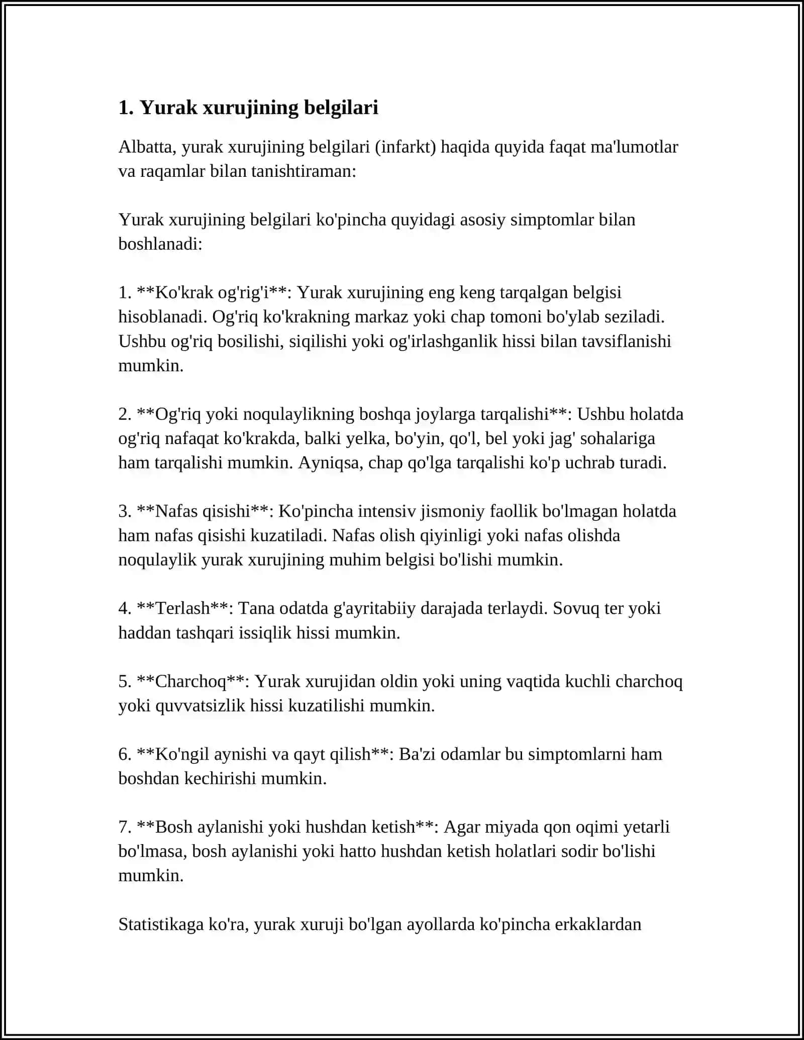 O'TKIR YURAK YETISHMOVCHILIGIDA BIRINCHI YORDAM 3