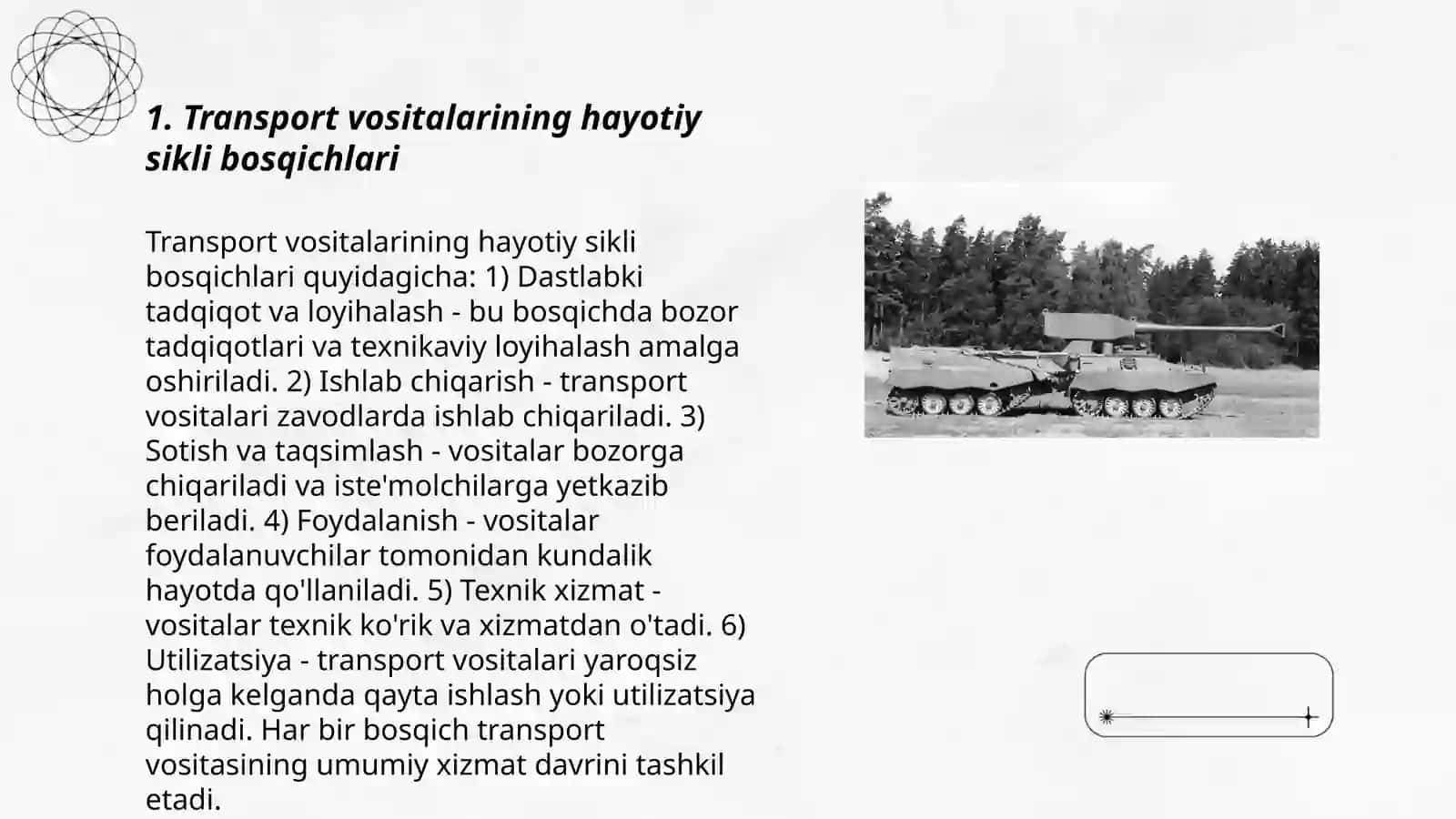 Transport vositalarining hayotiy sikli va xarajatlar tahlili 3