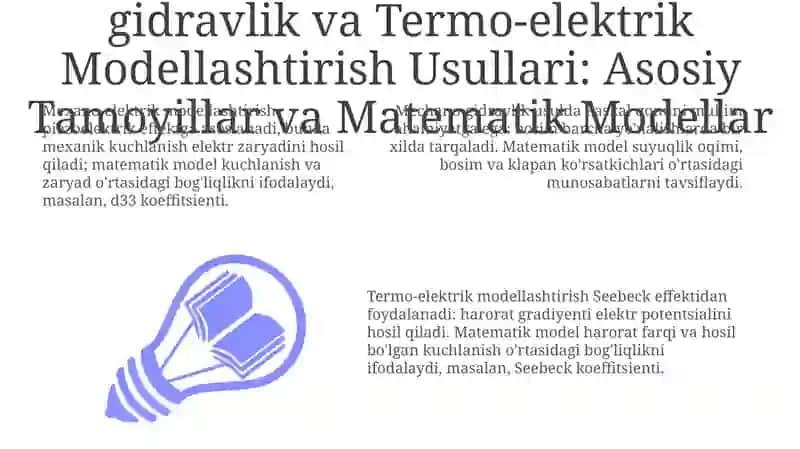 Mexano-elektrik, mexano-gidravlik va termo-elektrik modellashtirish usullari 3