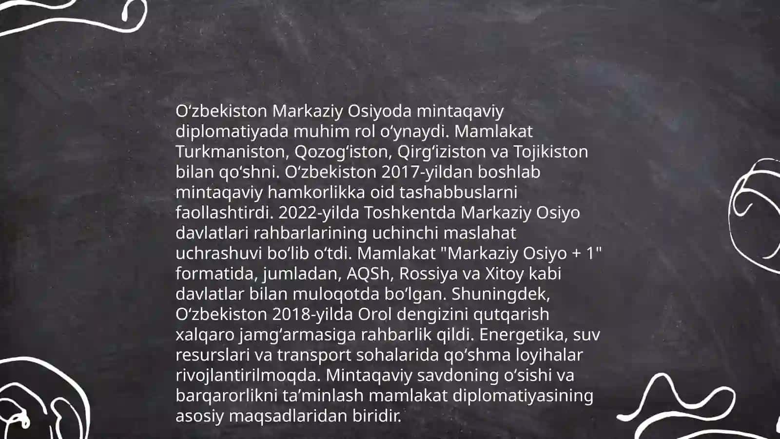 Oʻzbekistonning markaziy osiyoda tinchlik va barqarorlikni ta'minlashdagi o'rni 3