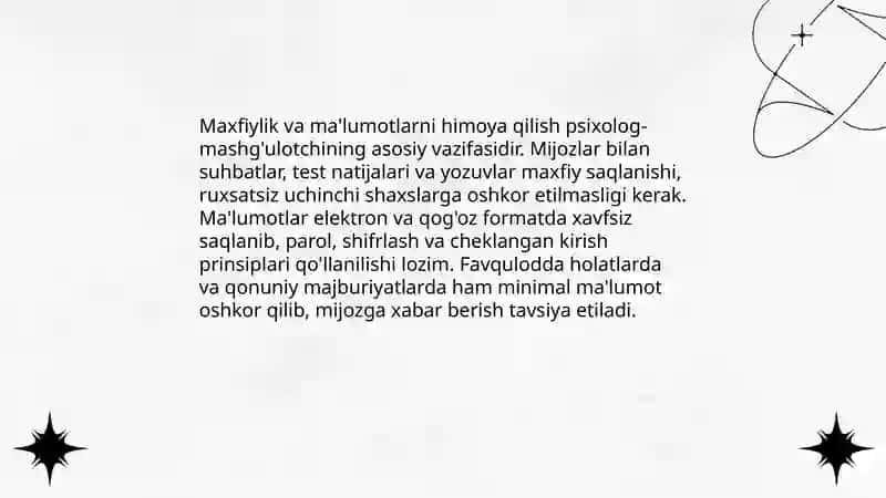 Amaliyotchi psixologning etikaviy tamoyillari 3