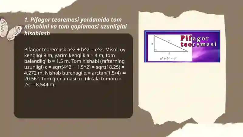 Pifagor teoremasining real hayotdagi tatbiqlari 3