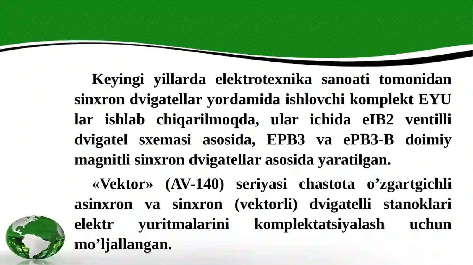 O’zgaruchan tokli komplekt elektr yuritma 3