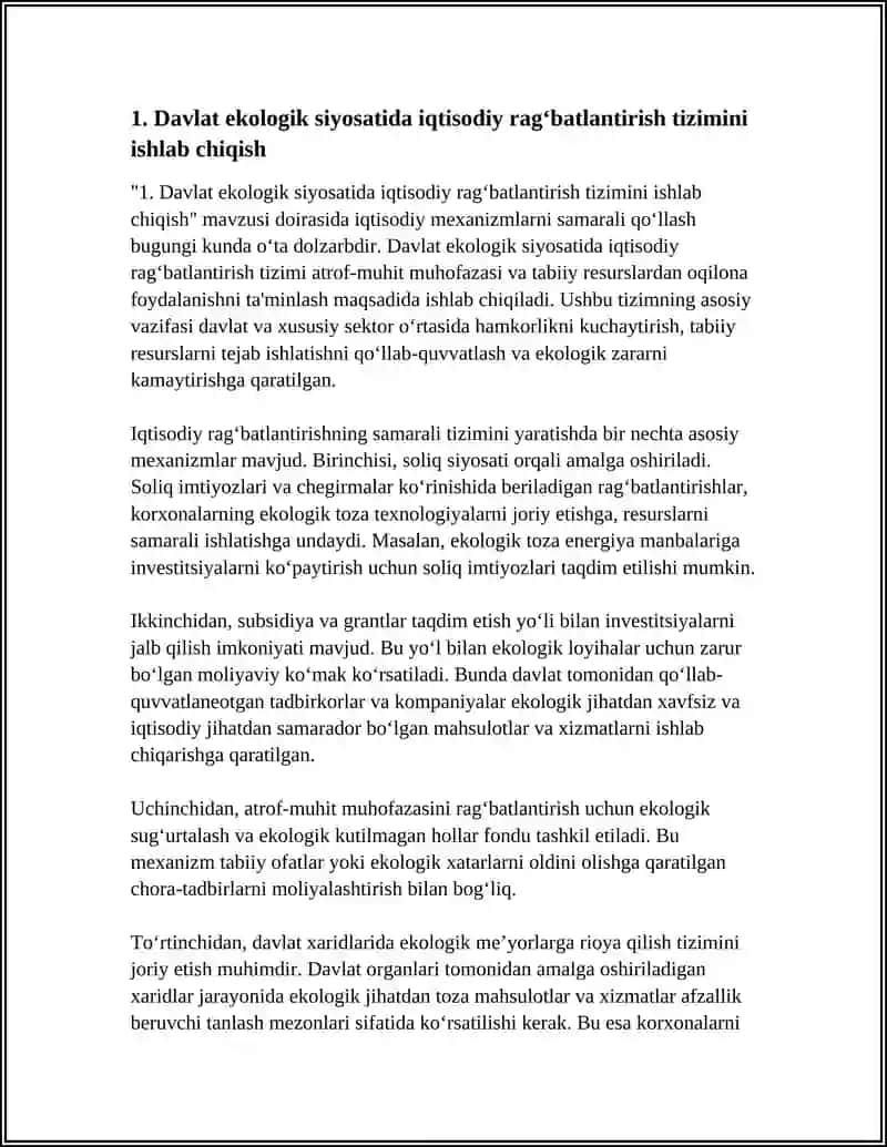 DAVLAT EKOLOGIK SIYOSATINI AMALGA OSHIRISHNING IQTISODIY MEXANIZMI ISHLANMALARI 3