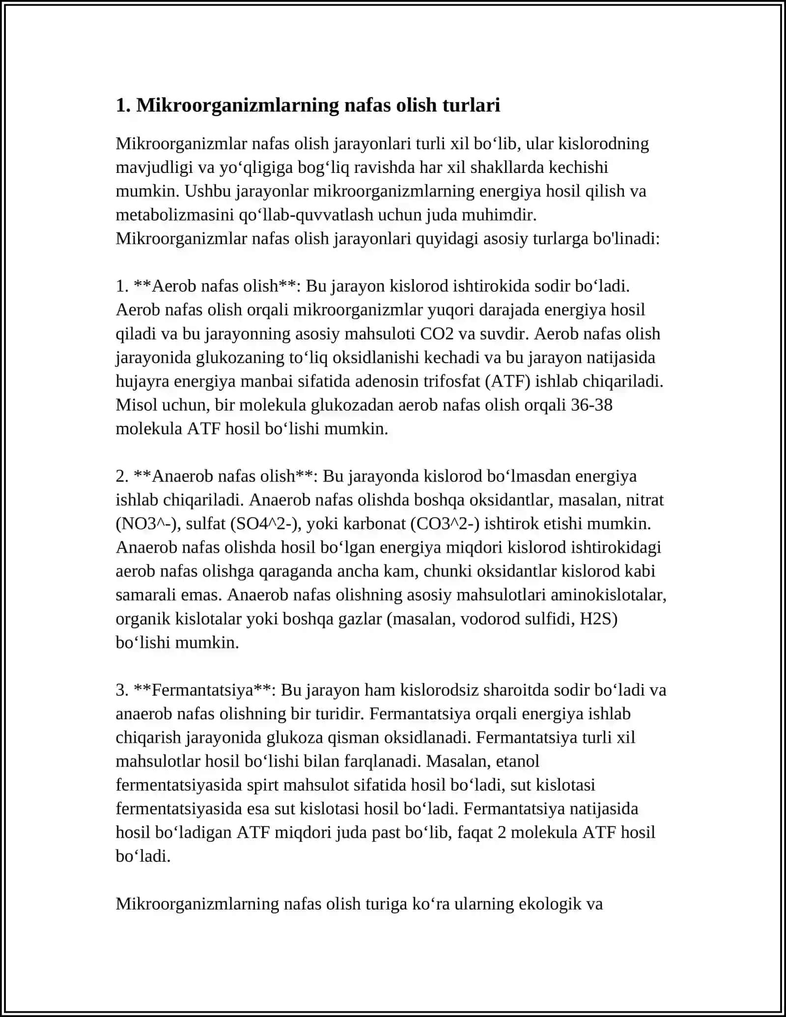 MIKROORGANIZMLARNING NAFAS OLISHI MIKROORGANIZM FERMENTLARI 3