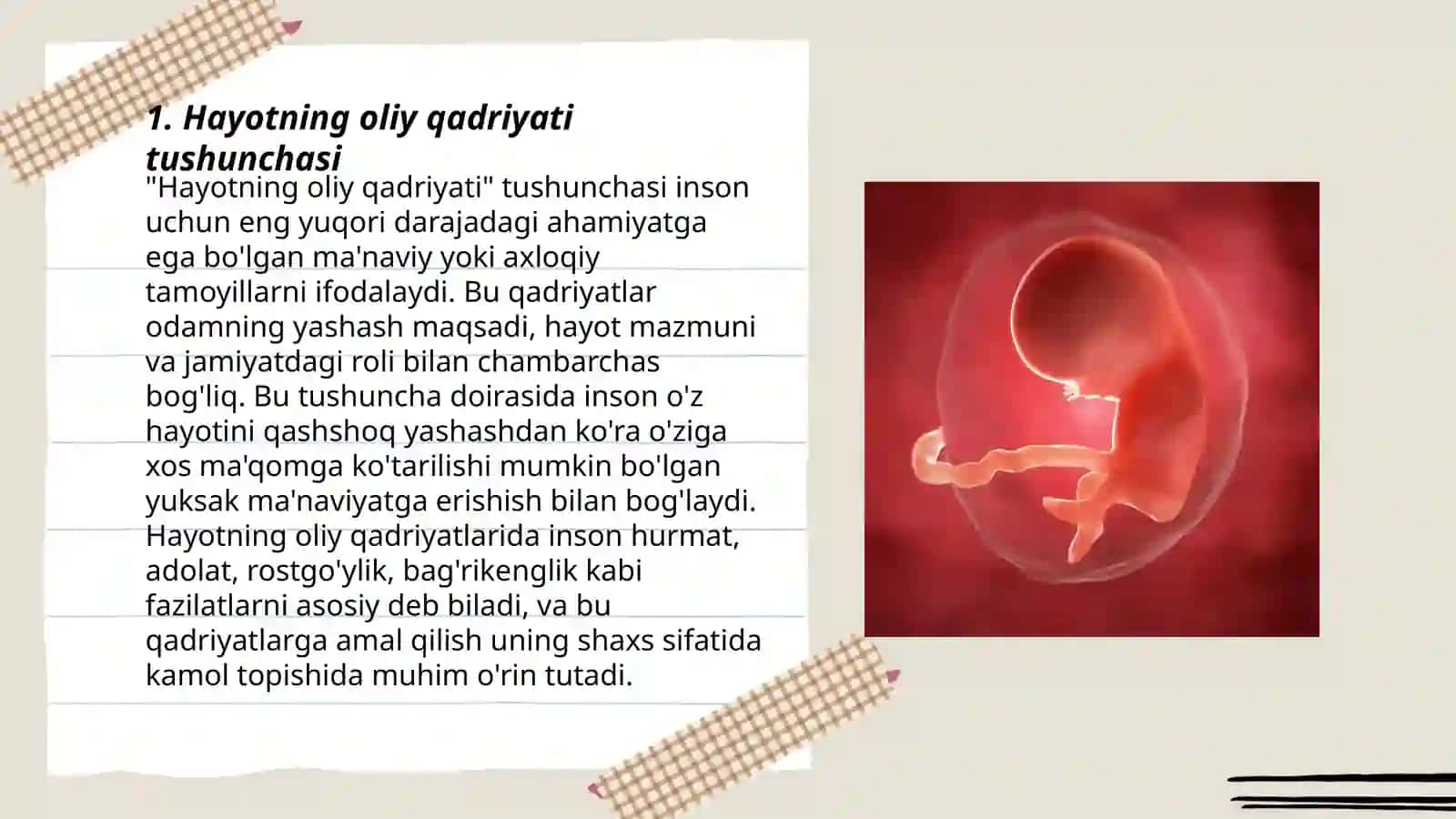 Hayotning oliy qadriyati tushunchasi 3