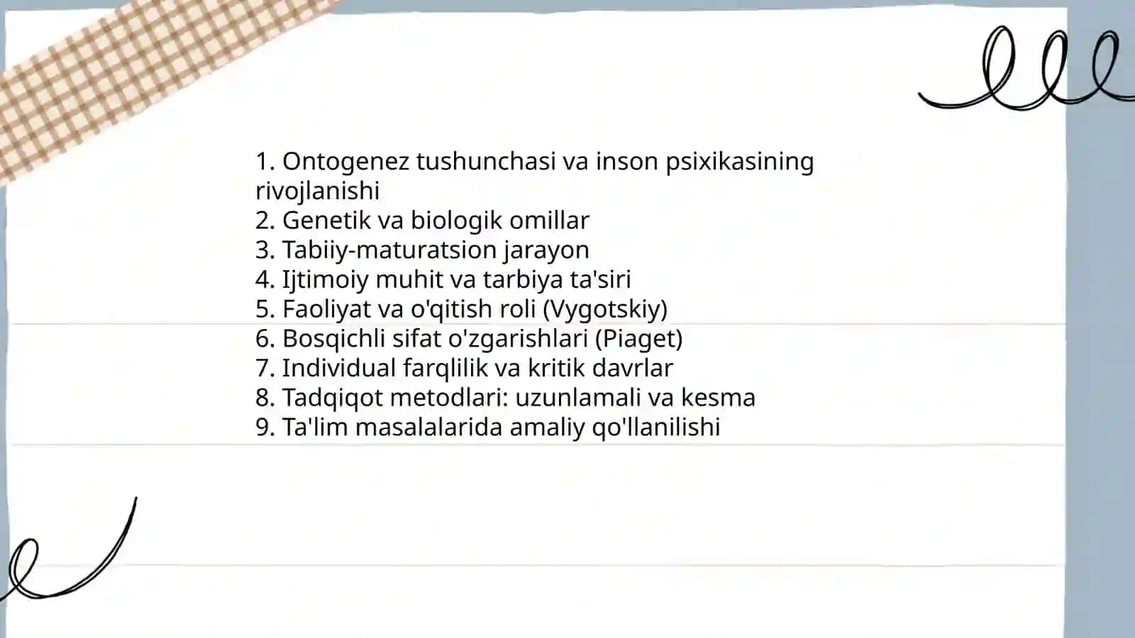 Ontogenezda inson psixikasining rivojlanishi 3