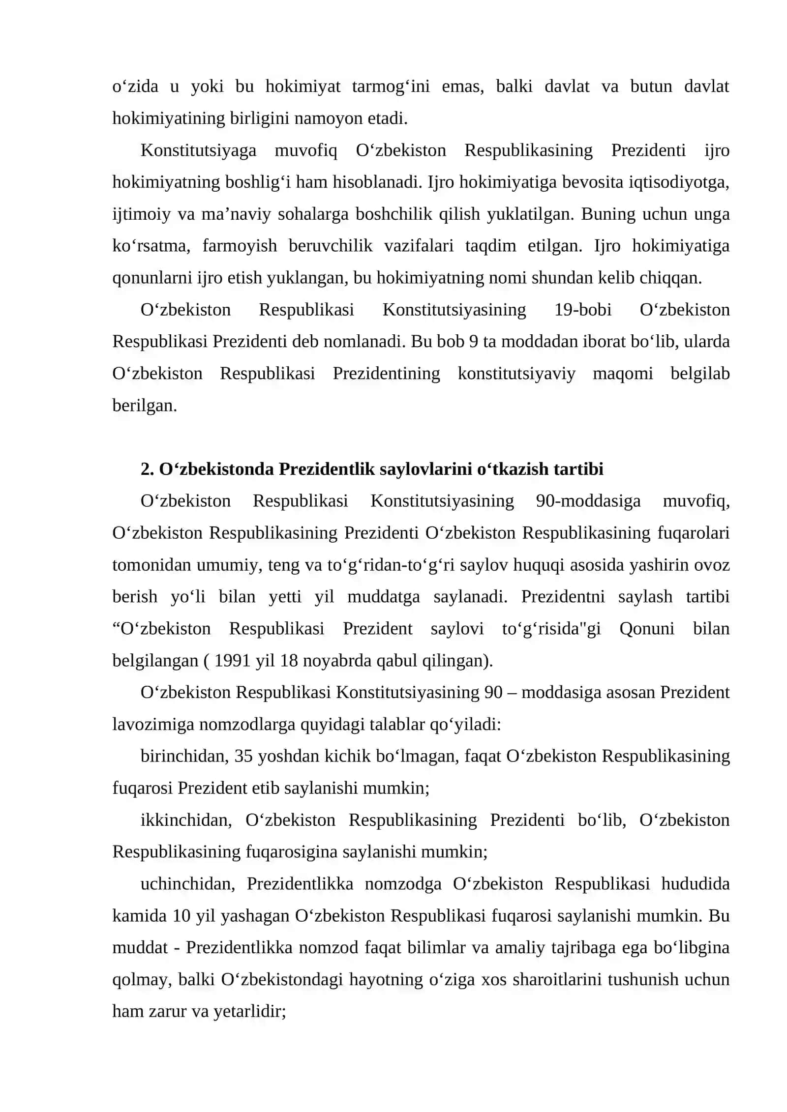 O'ZBEKISTONDA PREZIDENTLIK BOSHQARUVI JORIY ETILISHI VA UNING SIYOSIY AHAMIYATI 3