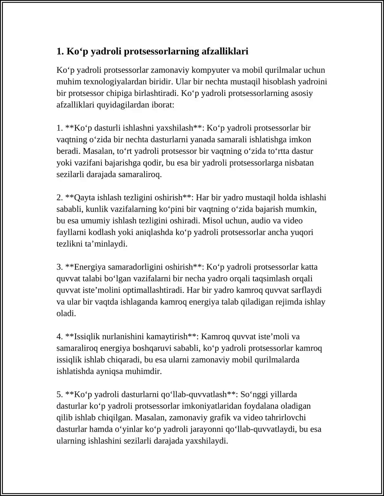 KO'P YADROLI PROTSESSORLAR VA ULARNING VAZIFALARI 3