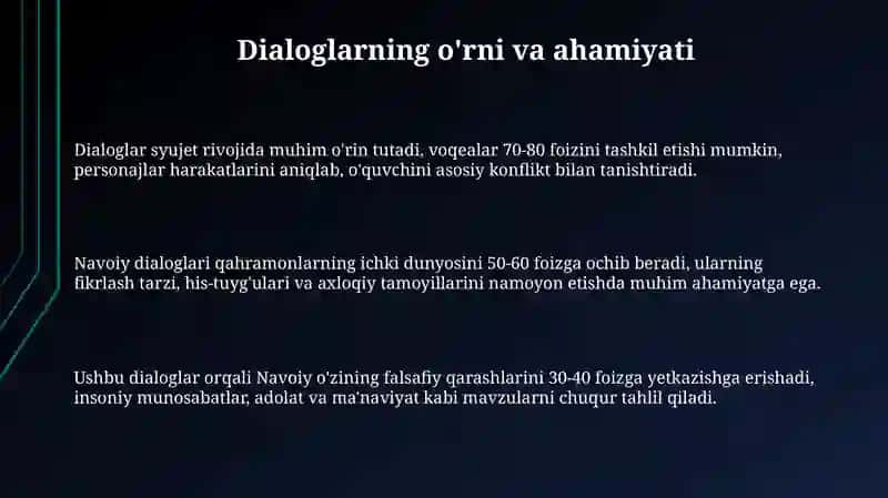 Navoiy asarlaridagi dialoglarustidaishlash 3