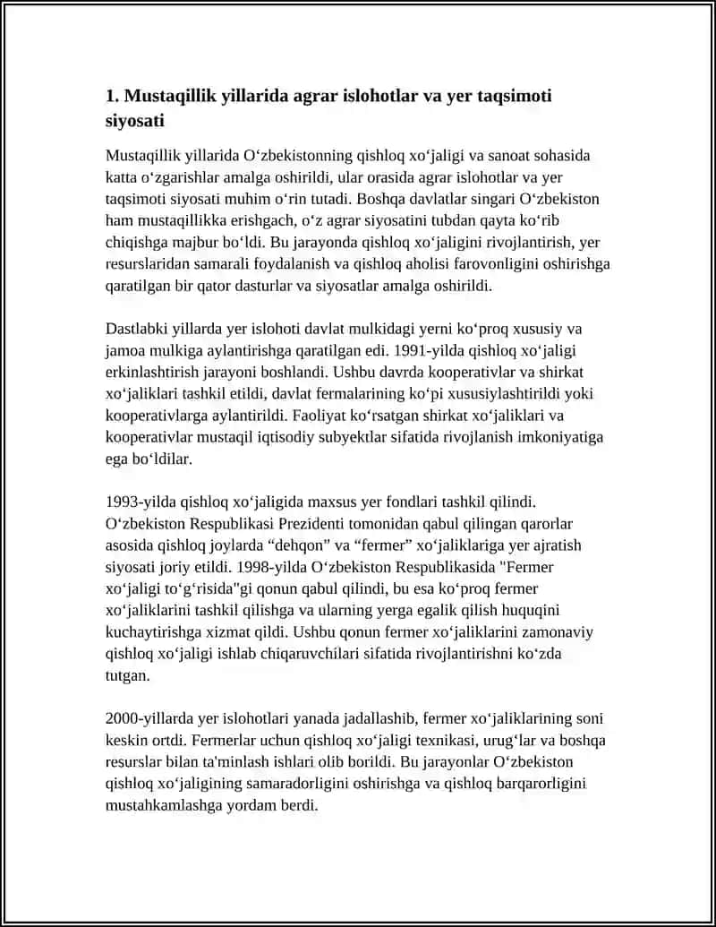 MUSTAQILLIK YILLARIDA QISHLOQ XO'JALIGI VA SANOAT SOHASIDAGI O'ZGARISHLAR 3