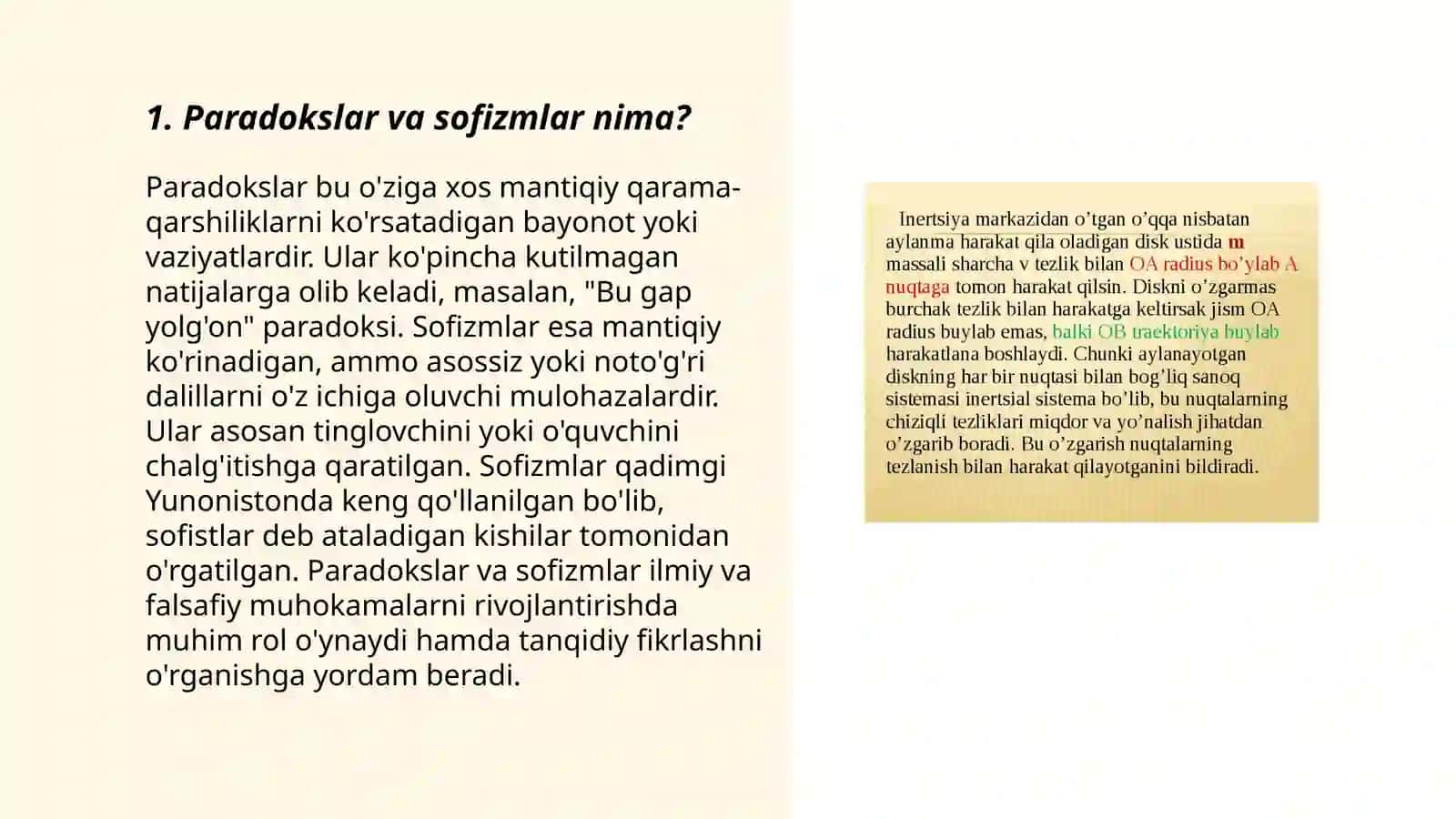Paradokslar va sofizmlar haqida masalalar va ularning hayotga tatbiqi 3