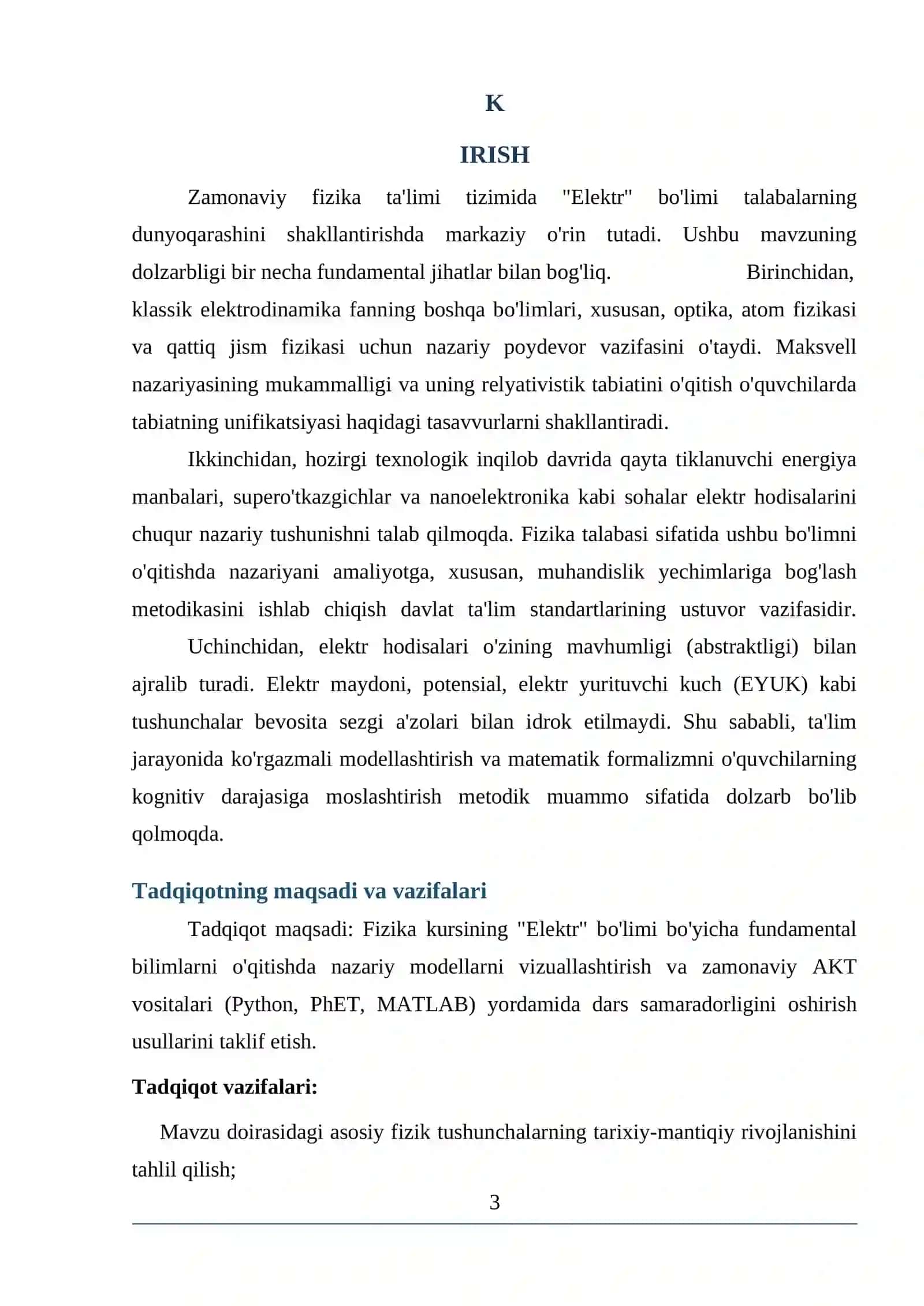 Elektr  boʻlimiga oid mavzularni oʻqitishda pedagogik texnologiyalardan foydalanish usullari. 3