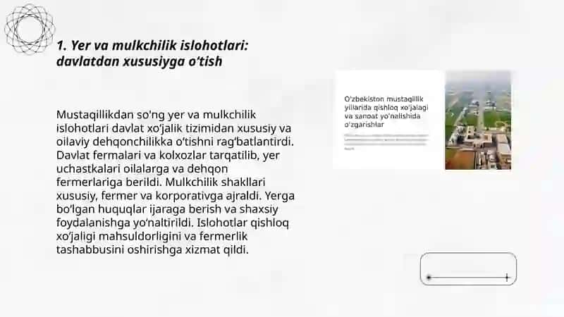 Yer va mulkchilik islohotlari: davlatdan xususiyga oʻtish 3