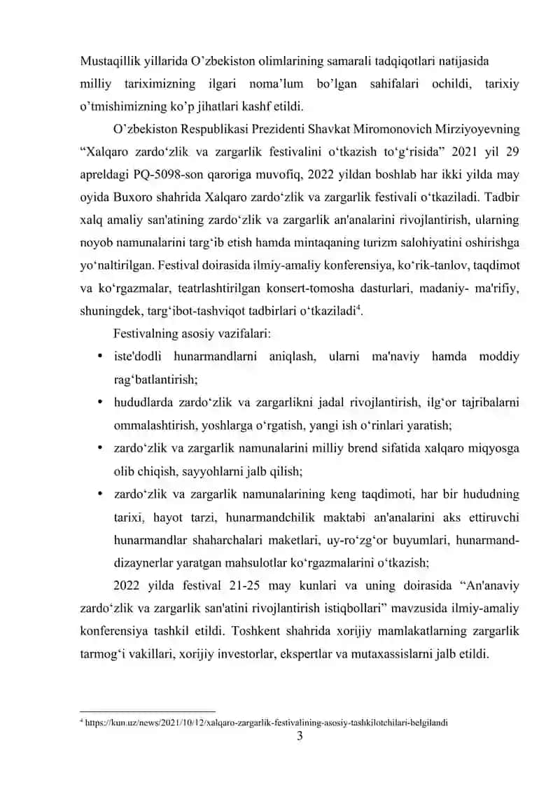 Zargarlik hunari va taqinchoqlarning o’ziga xosligi 3