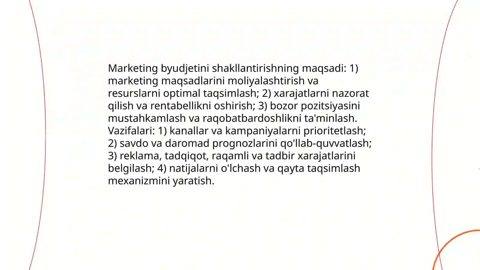 Marketing byudjetini shakllantirish 3