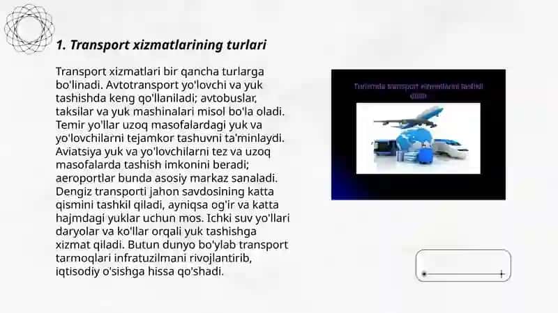 Turistlarga transport xizmat ko'rsatish 3