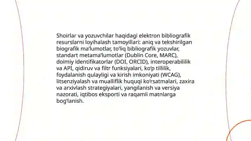 SHOIRLAR VA YOZUVCHILAR HAQIDA ELEKTRON BIBLIOGRAFIK RESURSLAR YARATISH 3