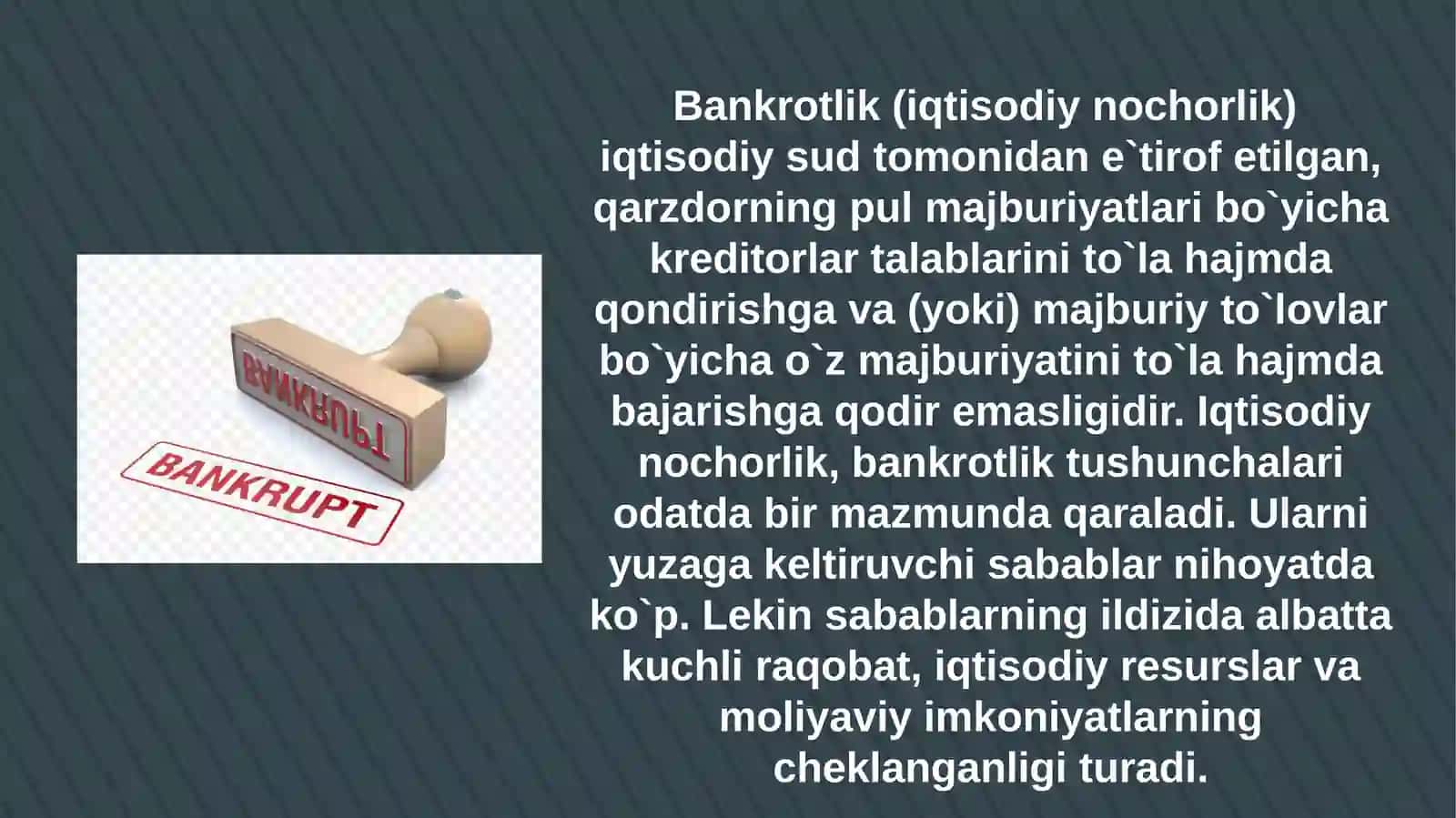 Iqtisodiy nochorlik (bankrotlik)ni baholash va tahlil qilish 3