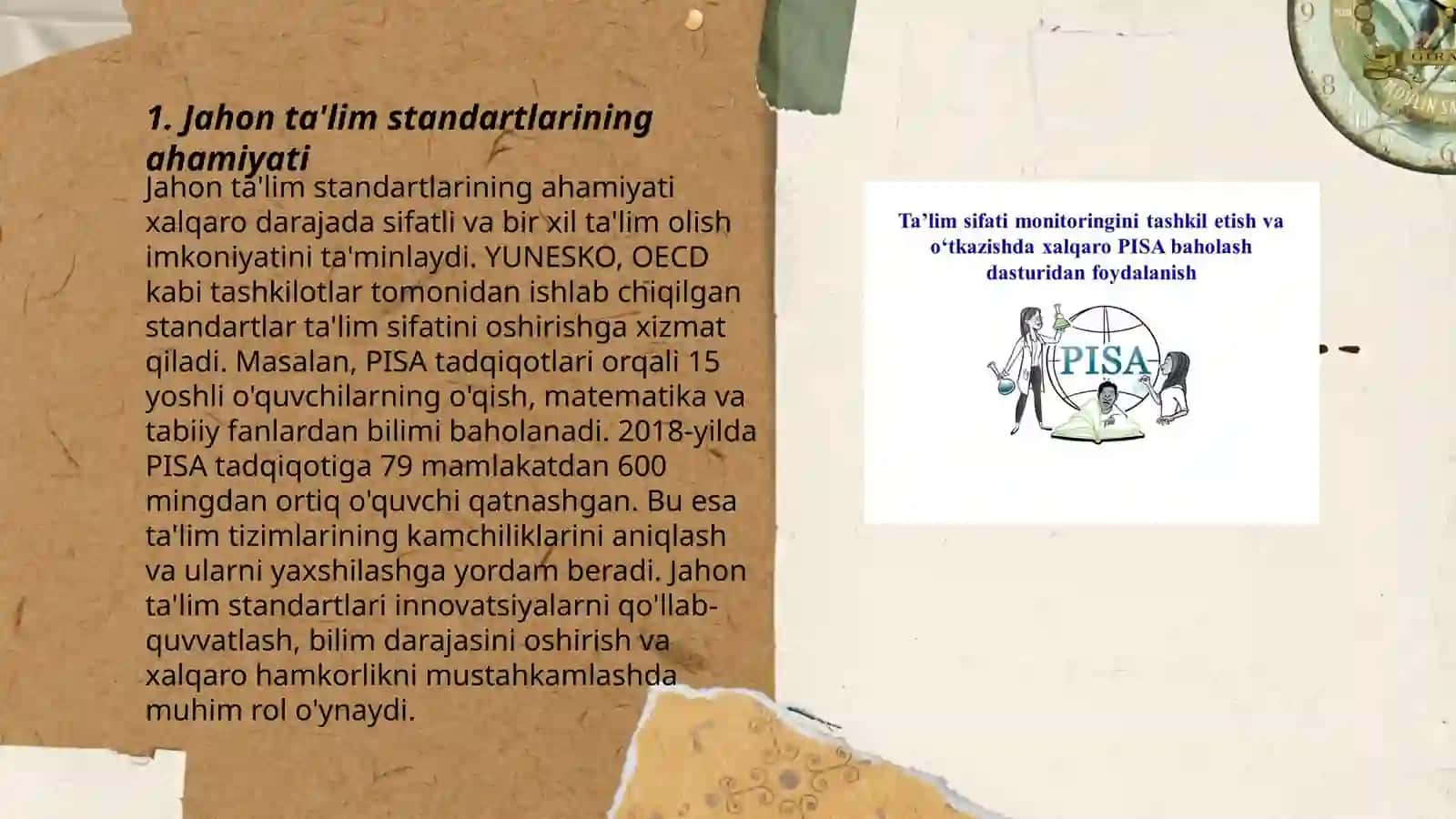 Shahrisabz Pedagogika Instituti 302-guruh 3- kurs talabasi Meyliyeva Gulruhning Xalqaro Baholash fanidan tayyorlagan taqdimoti 3