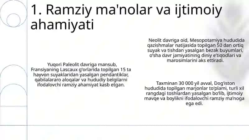 Urta osiyoda tosh davri zebu ziynat buyumlari 3