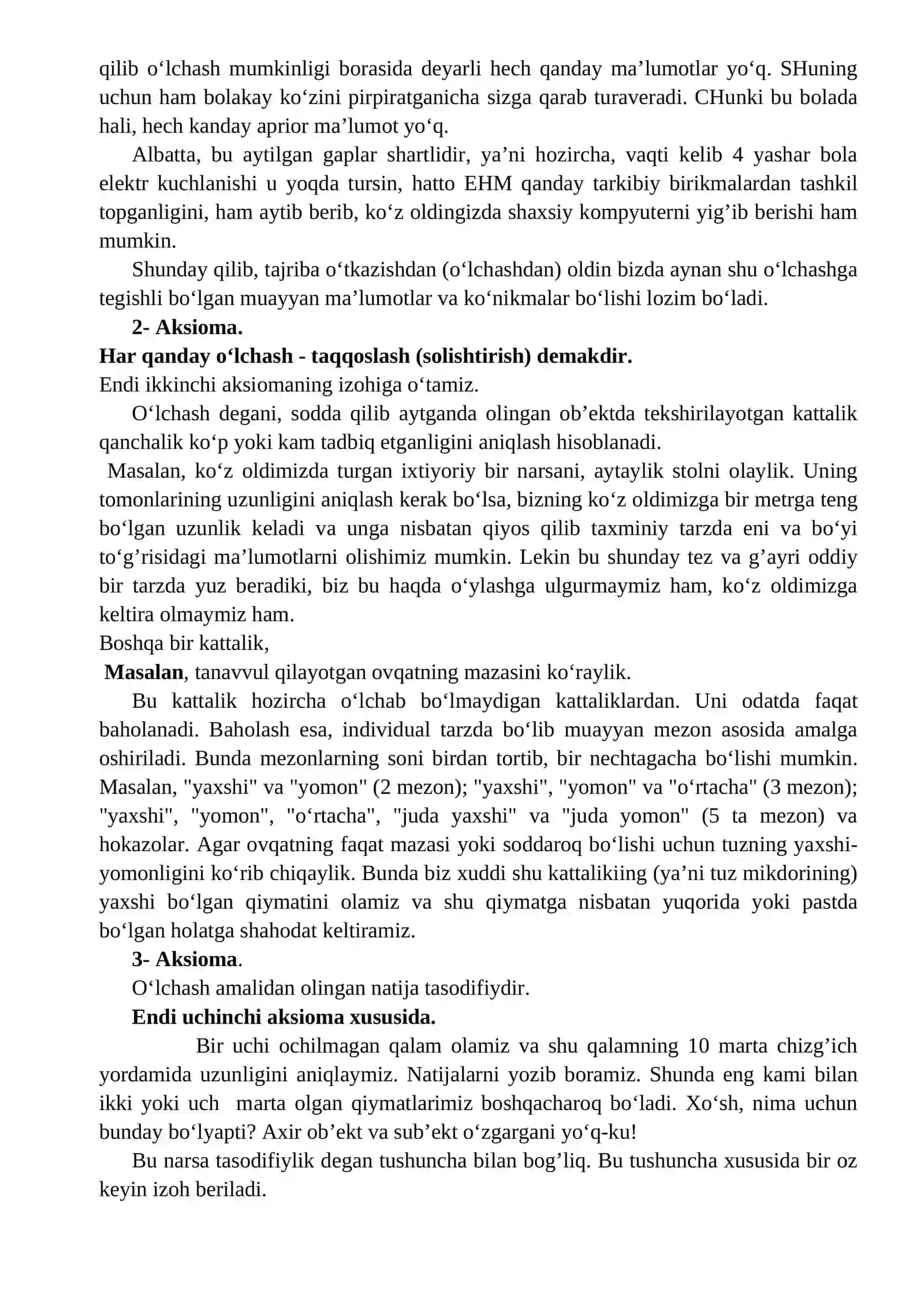 O‘LCHAMLAR, OG’ISHLAR VA JOIZLIKLAR TO’G’RISIDA TUSHUNCHALAR 3