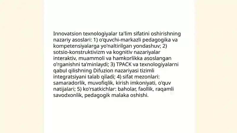 Innovatsion texnologiyalar ta'lim sifatini oshirish vositasidir 3
