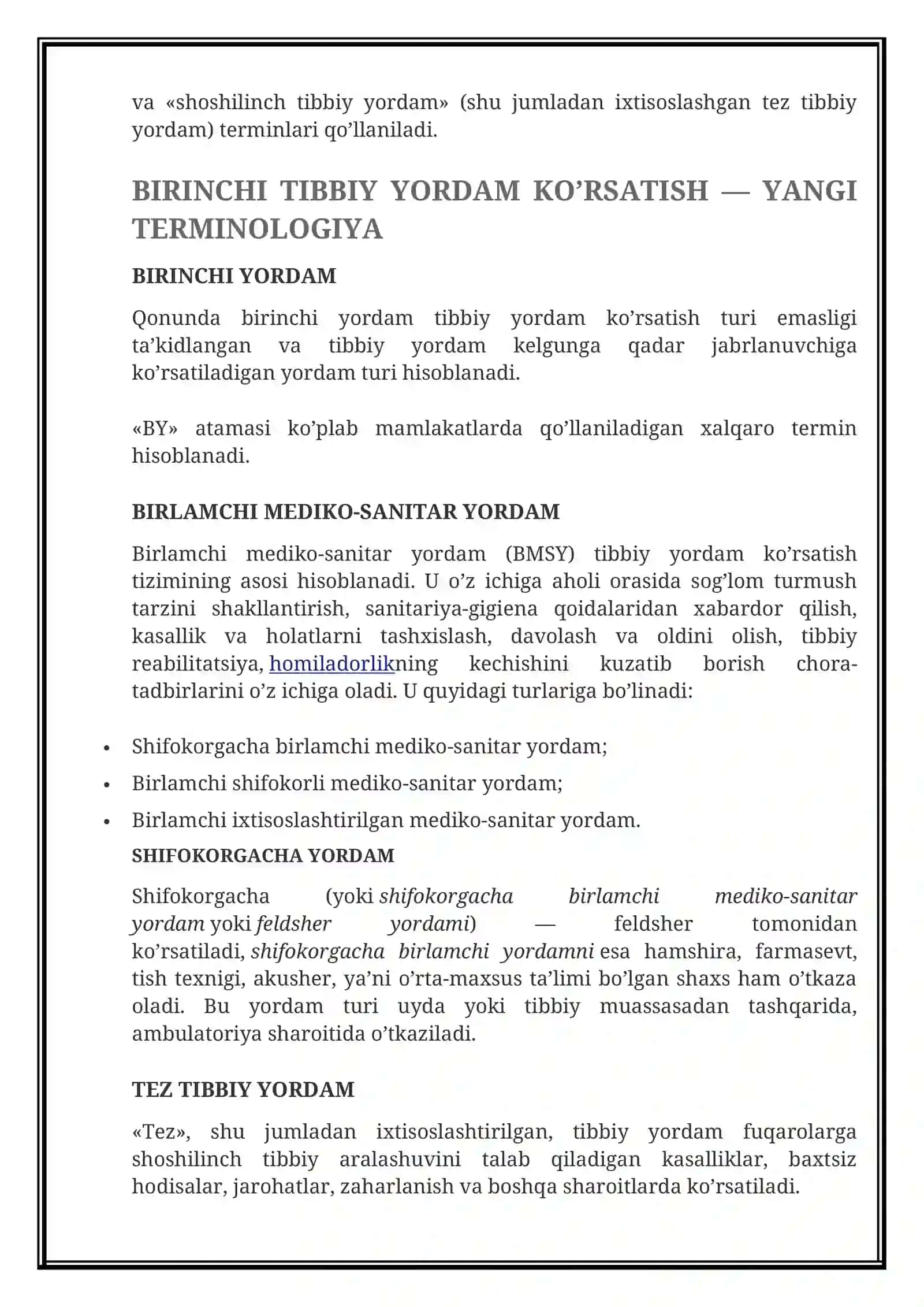 Birinchi tibbiy yordam ko'rsatish haqida ma'lumot 3
