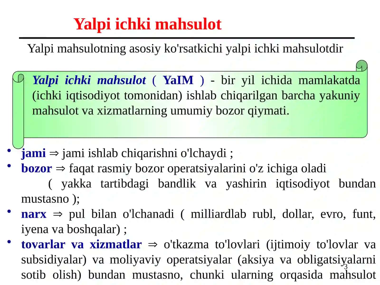 Makroiqtisodiyot kursimavzusi 2. Asosiy makroiqtisodiy ko‘rsatkichlar 3