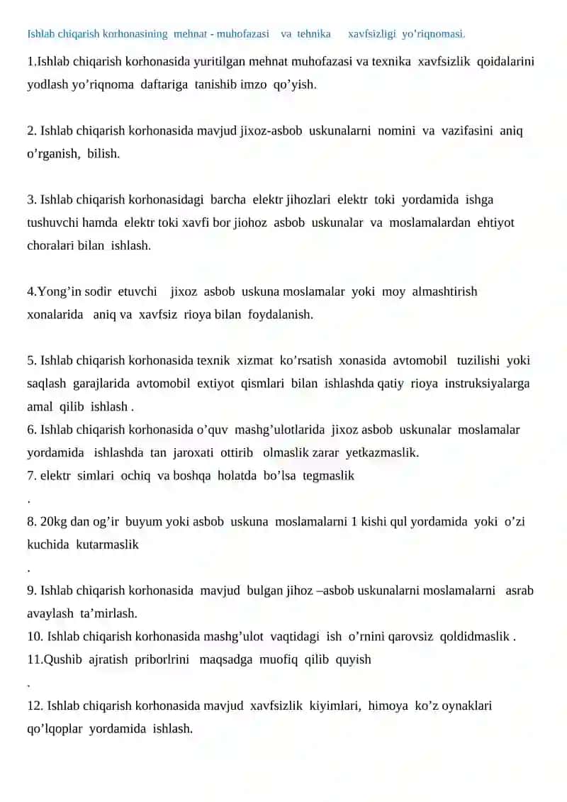 Diplom oldi va ishlab chiqarish amaliyoti nazorat qilish jurnali Tehnikum ICHTUlar uchun 3